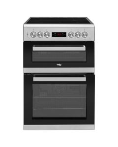 Beko KDC653S 60cm Freestanding Electric Cooker with Ceramic Hob, Silver